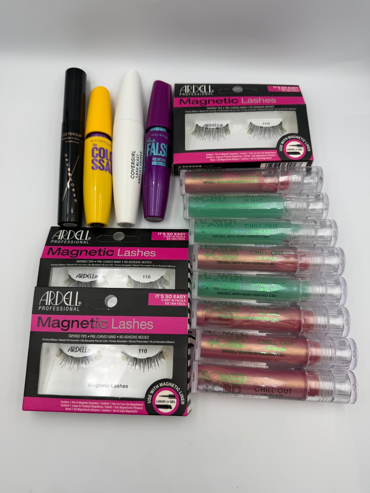 15PCS Mixed Beauty Lot Makeup Assorted Lip Products False Lashes Ardell Flower