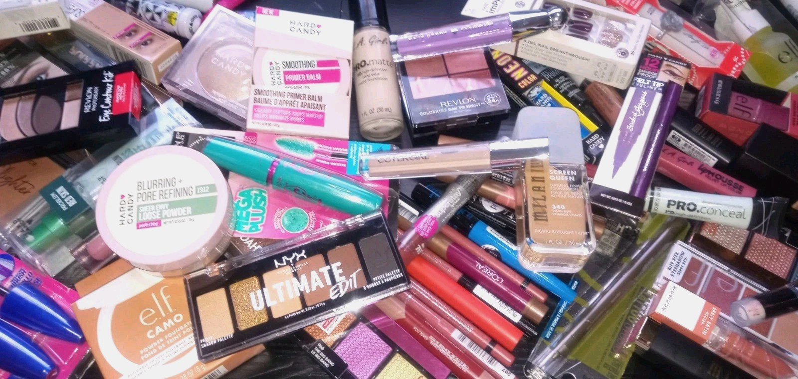 MYSTERY MAKEUP BOX – 3 FULL-SIZE SURPRISES! Covergirl ELF Almay NYX Amuse Etc