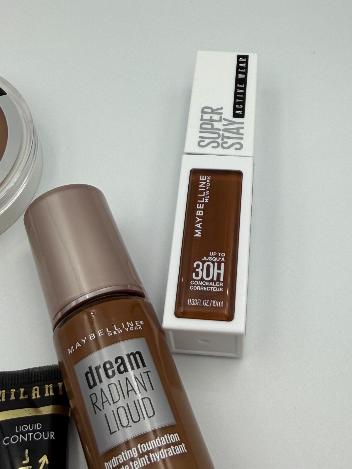 5PCS Makeup Lot Dark Skin Tones Maybelline Super Stay, Milani Conceal + Perfect