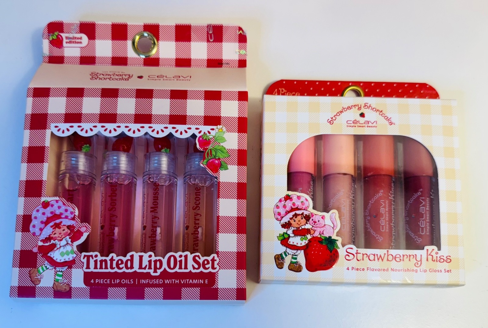 5x Strawberry Shortcake Bundle Makeup Cosmetic Eyeshadow Lip Gloss Oil Brush Set