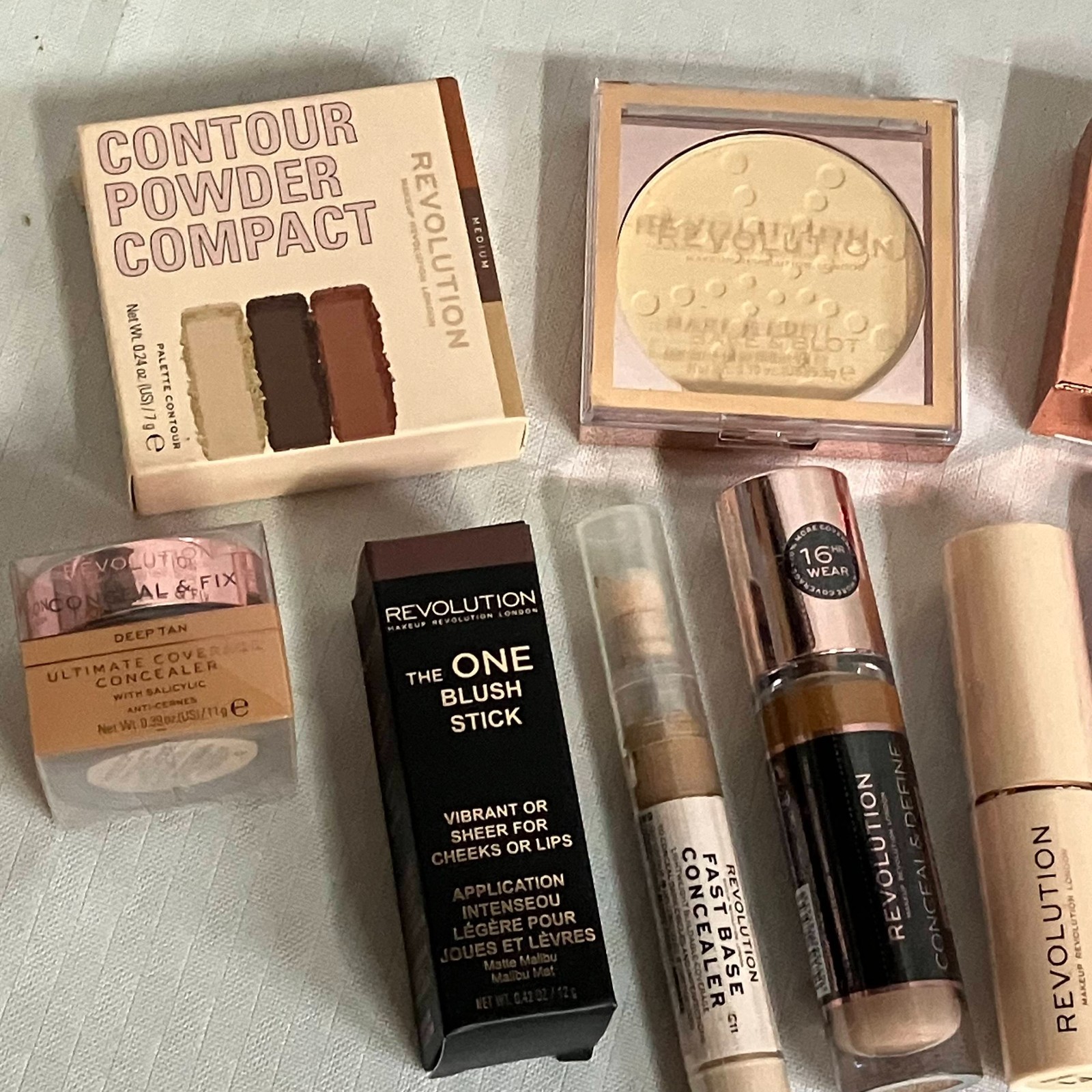 Revolution Base Concealers Blush Foundation Powder Eyes & Lips Makeup Lot Of 10