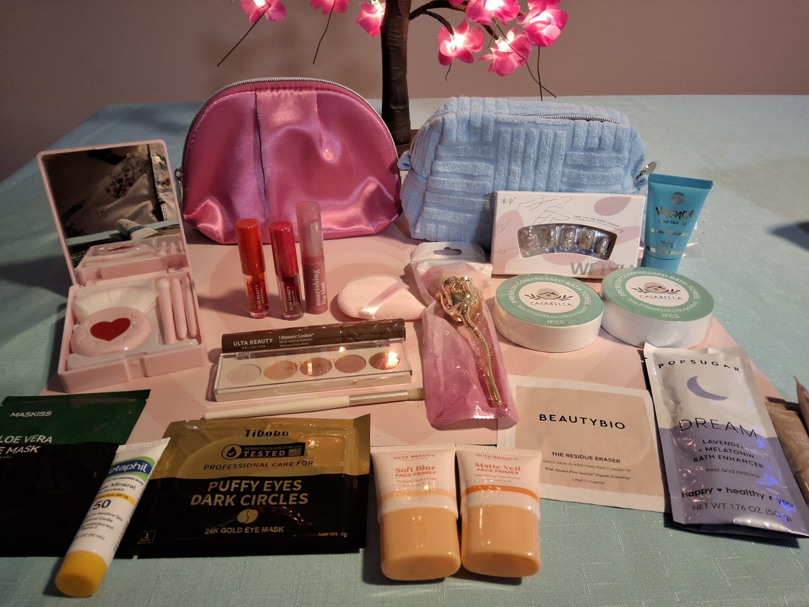 NEW Ulta Beauty, Cetaphil, Versace & Skincare Bundle – Makeup Bags & Tools Set