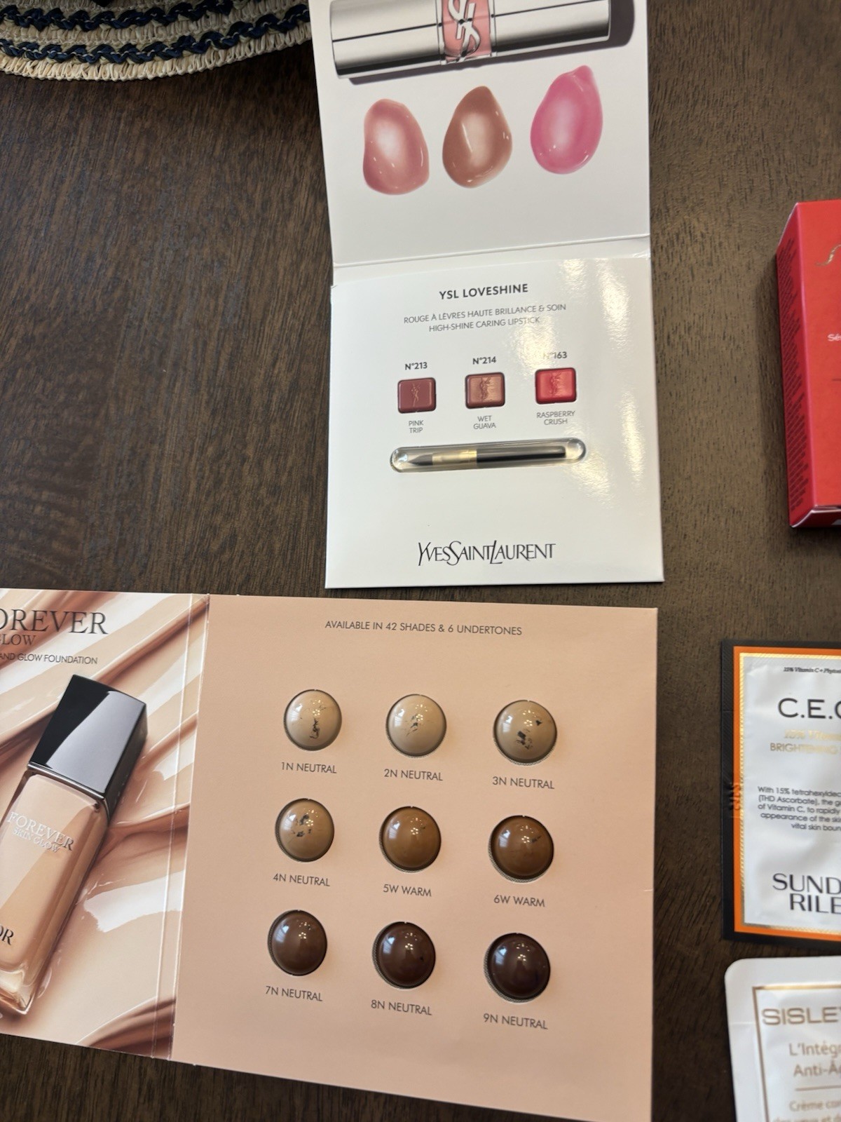 Nordstrom Beauty Samples Dior YSL Shiseido PCA Sunday Riley Sisley Sample Size