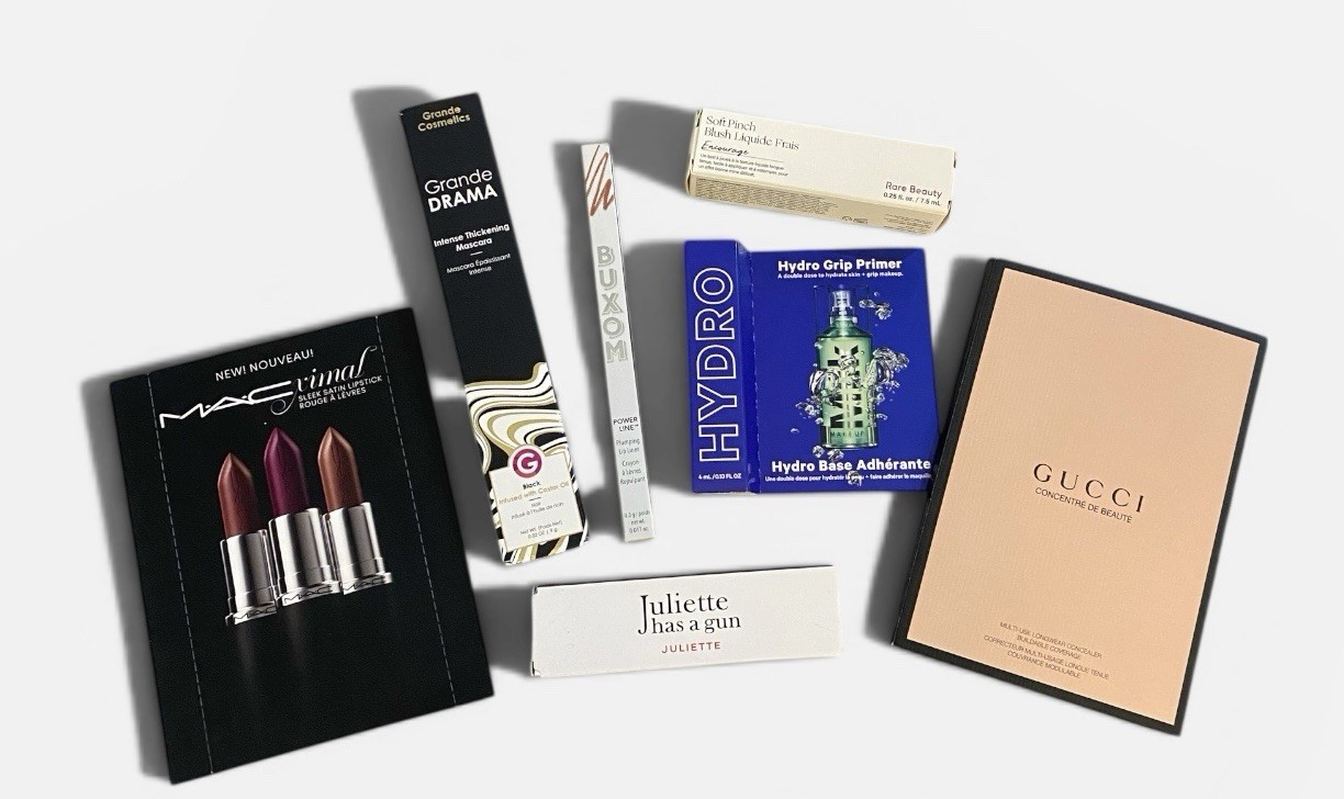 7- Piece Mixed Beauty Bundle, Grande Cosmectics, Rare Beauty, Milk Makeup ETC