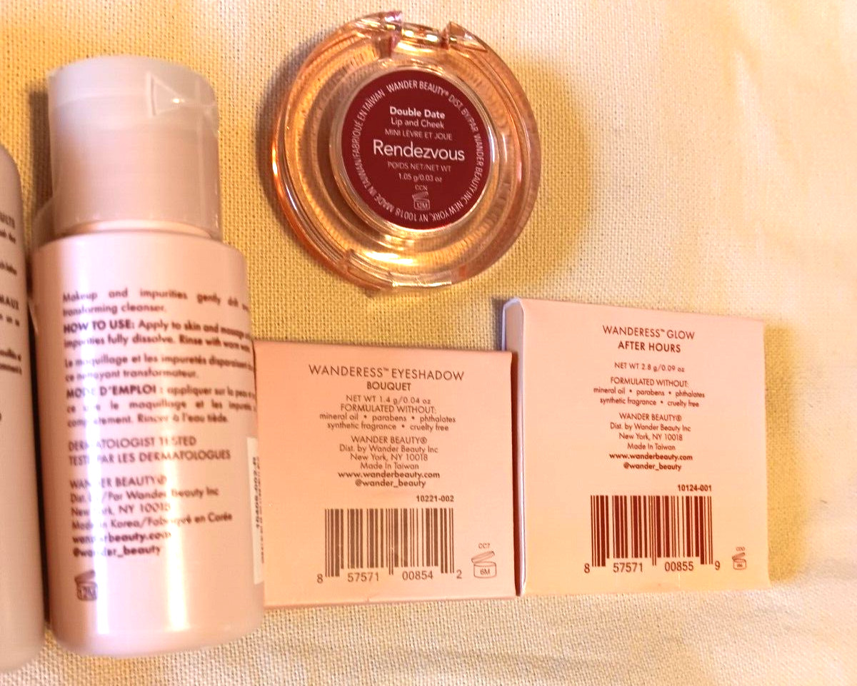 Wander Beauty Shampoo Body Wash Cleanser Mascara Mask Eyeshadow Lip Cheek Lot