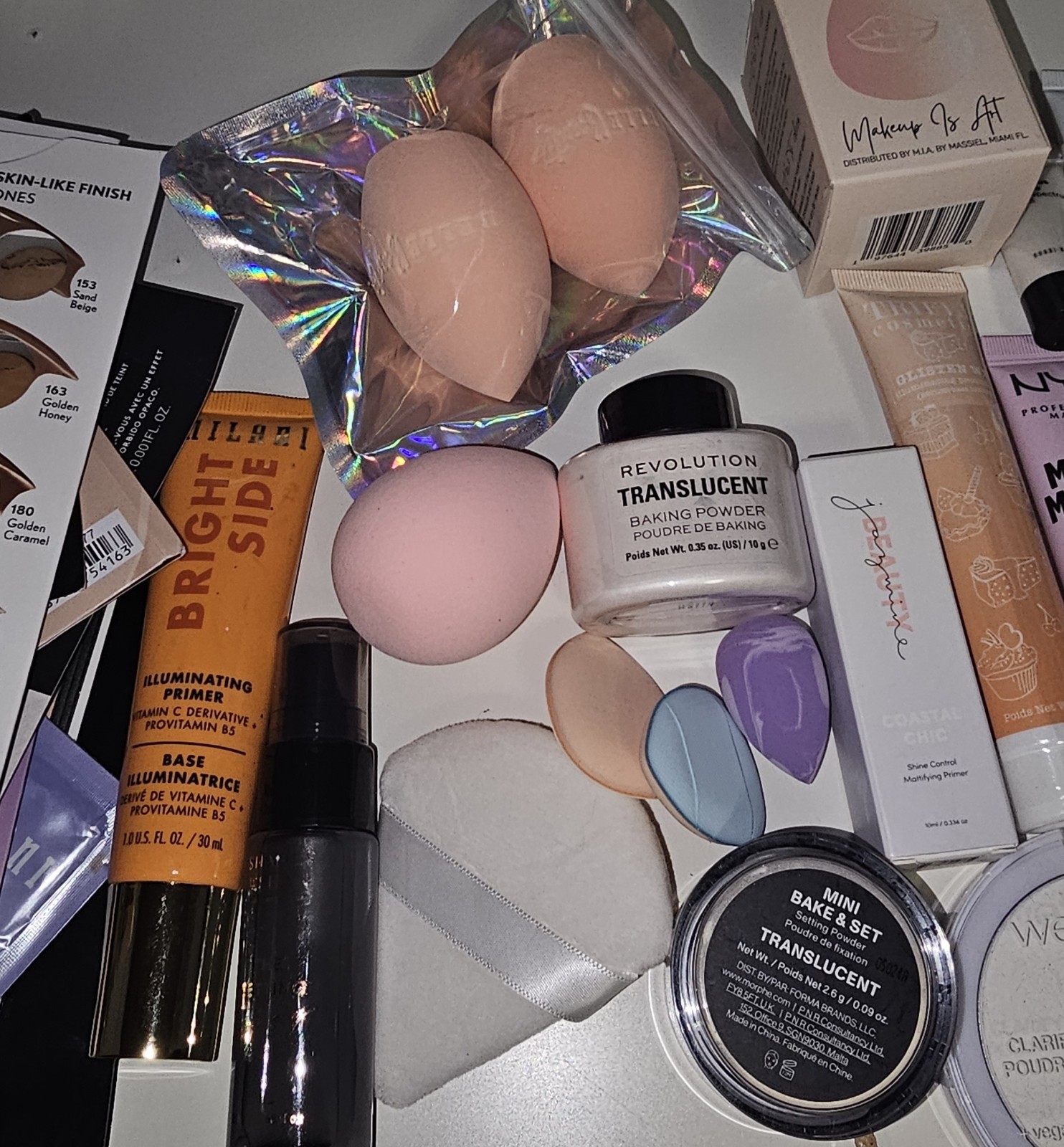 HUGE Lot / Bundle 55+ Piece Face Makeup – Primer * Setting Spray * Baking Powder