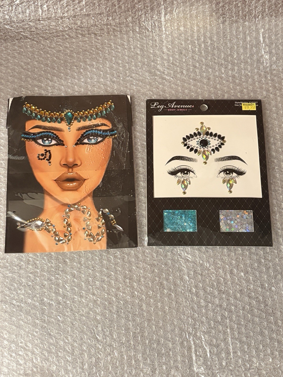 Leg Avenue Body Jewels Eye Festival Makeup Face Gems Glitter Star Lot Of 2 New