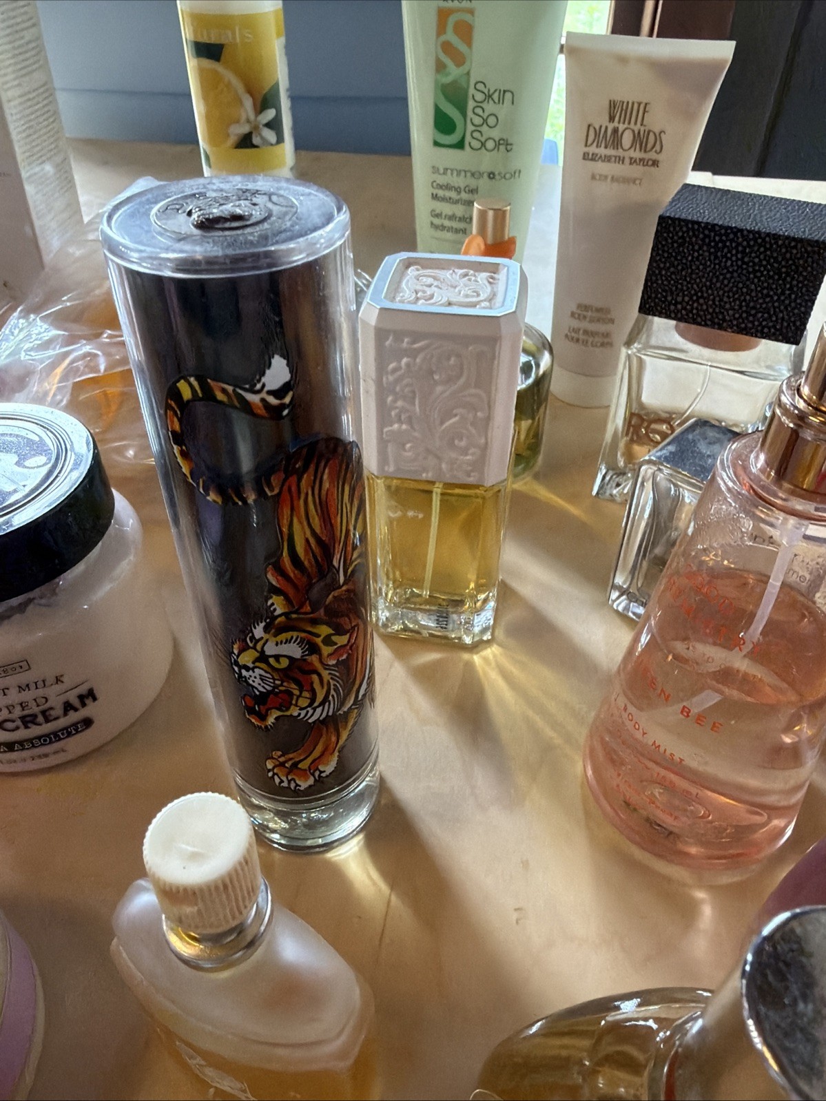 Mixed Beauty Supply Lot – Ed Hardy, Philosophy, Bigelow, Perfumes, Avon, Taylor