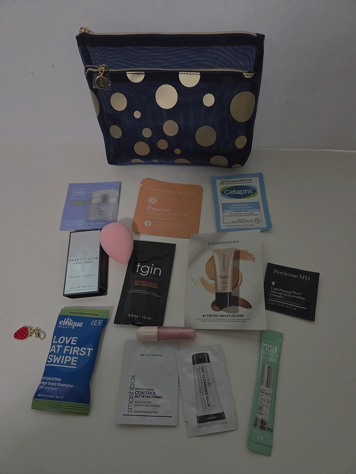 Ulta 15pc NEW Cosmetic Samples Bag Perfume Foundation Lotion Cream Cleanser