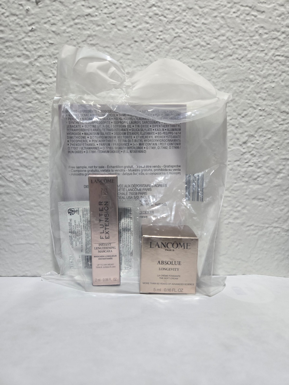 New Sealed Lancome Sample Bundle Absolue Cream Teint Idole Mascara