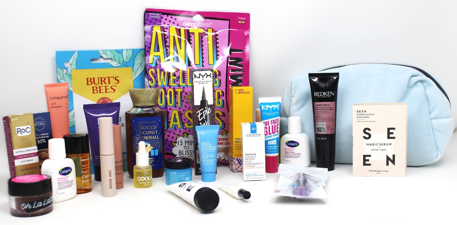 x25 Lot Travel Size Hair & Beauty & Bag Tarte Coola Roc Rose Inc Redken NYX New