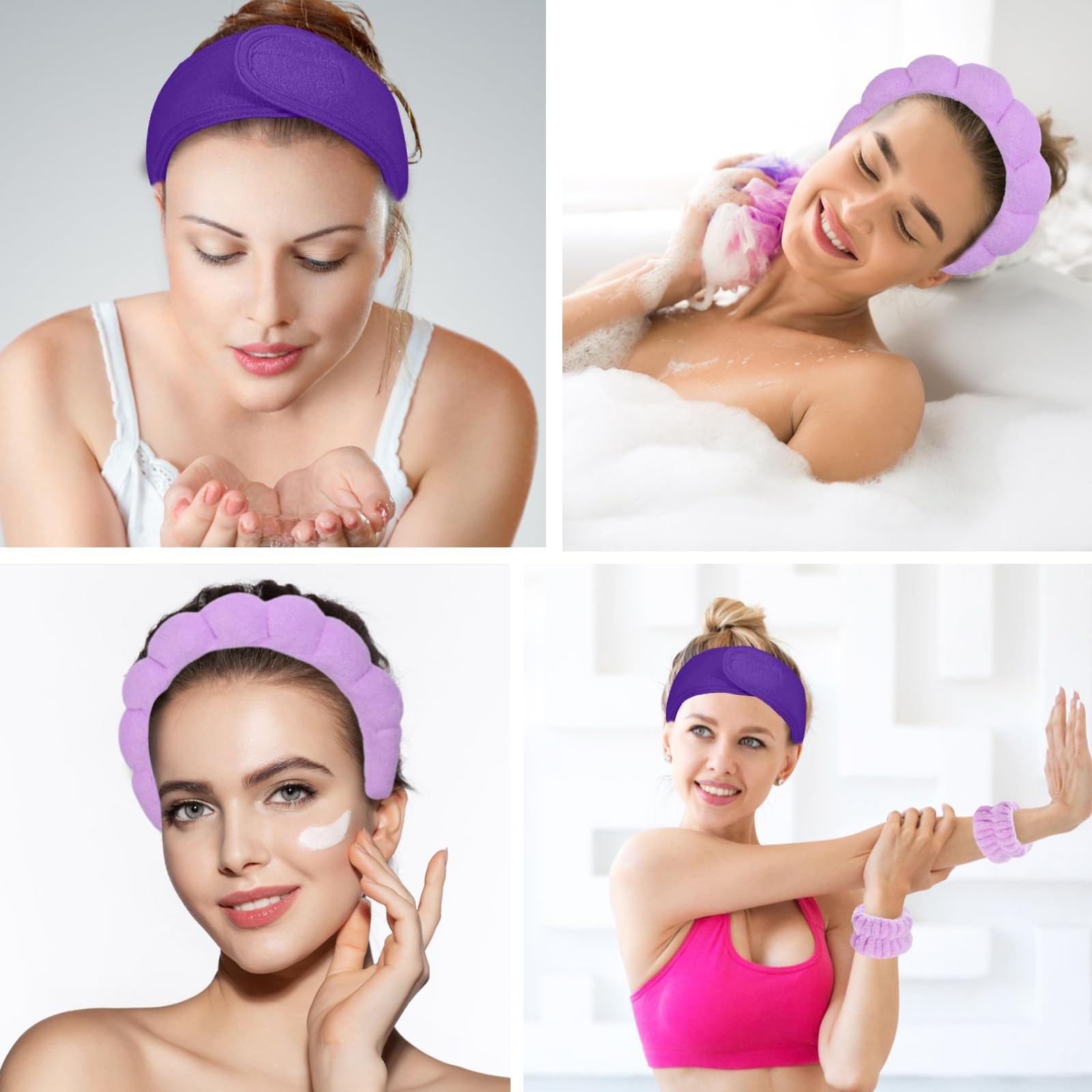 20 Piece Spa Set, Face Wash Headband and Wristband, Bubble Headband, Gifts fo…
