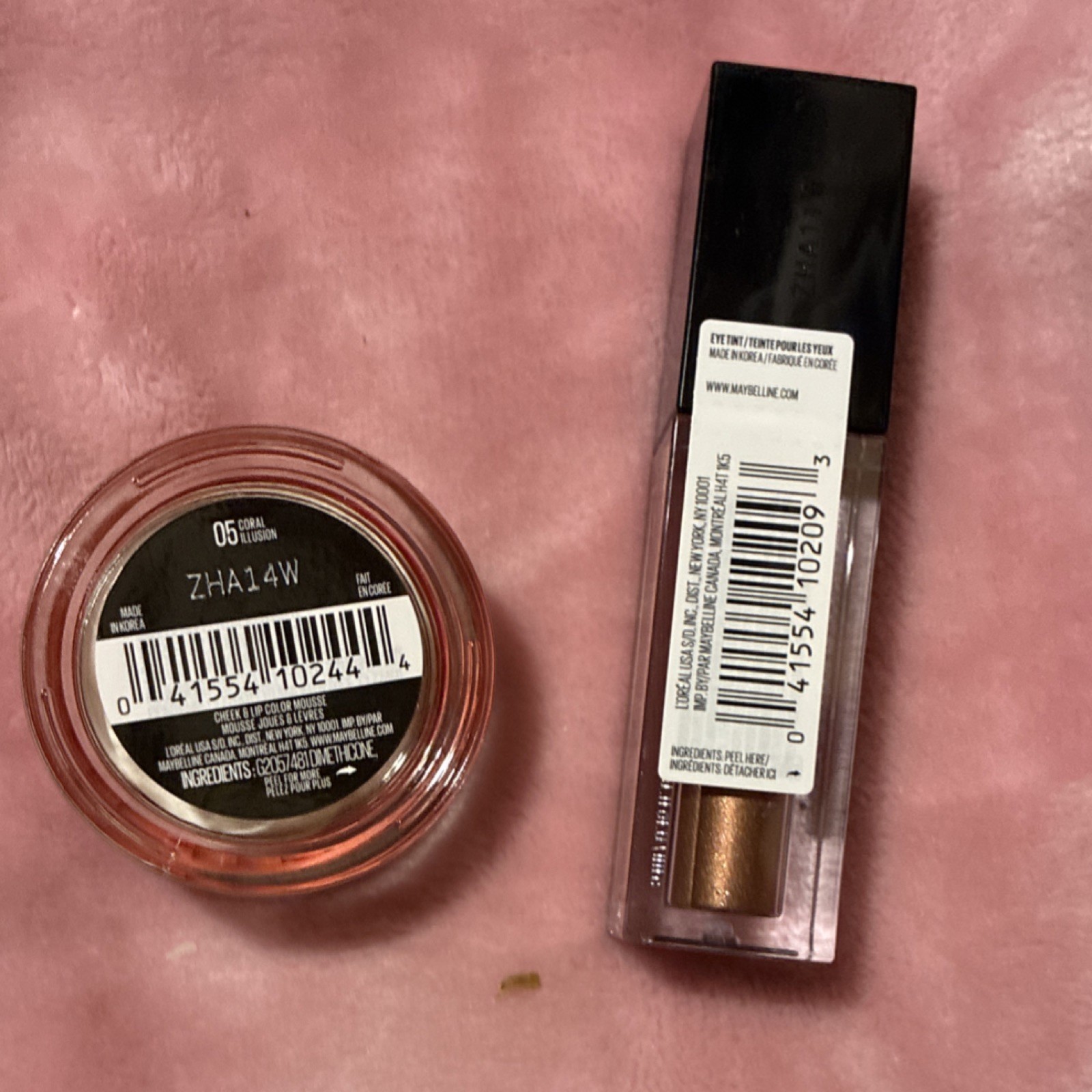 Maybelline New York Cloud Pop Cheek & Lip Mousse + Shadow Makeup Lot 0.17 oz
