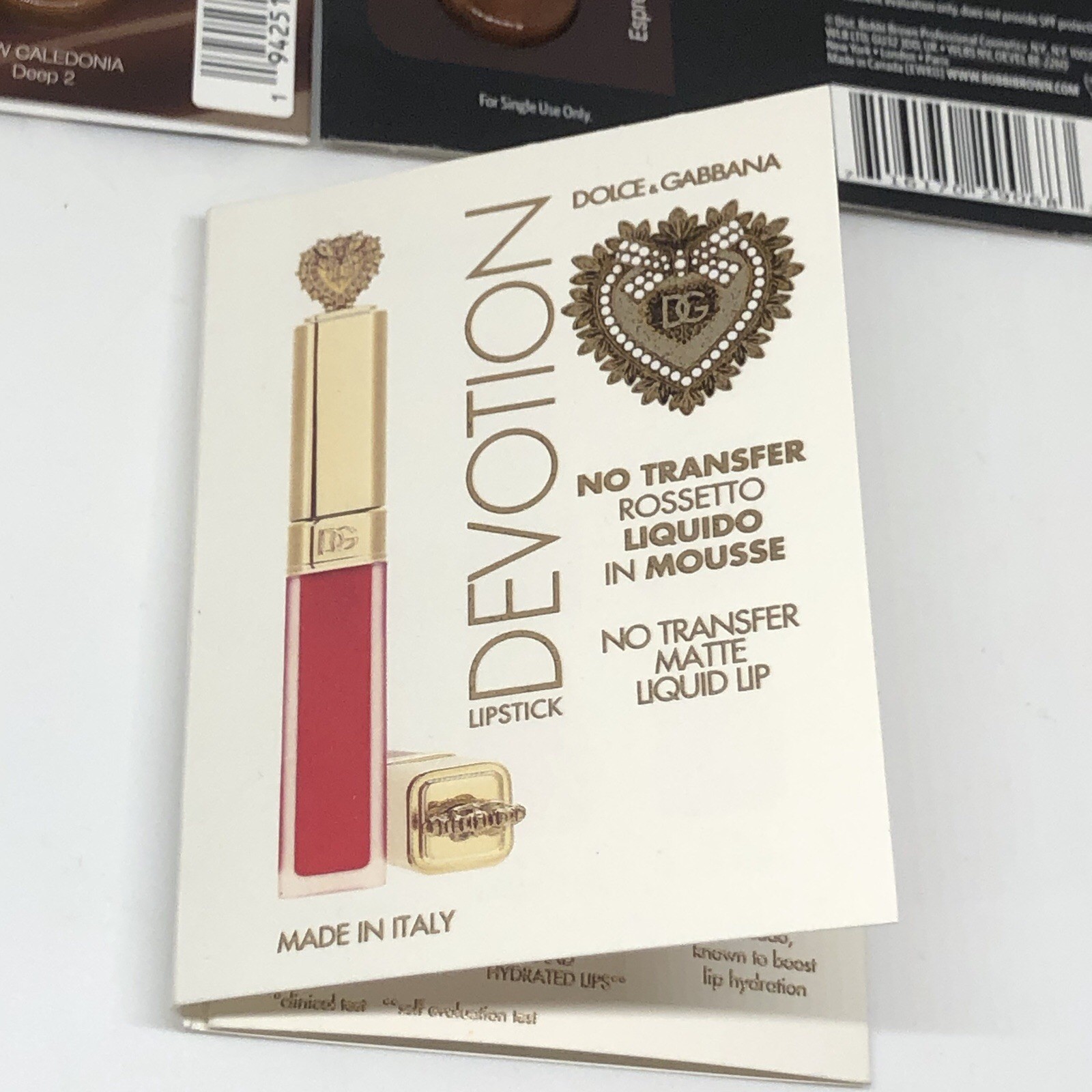 Makeup Samples Nars Bobbi Brown Foundation Dolce & Gabbana Devotion Lipstick