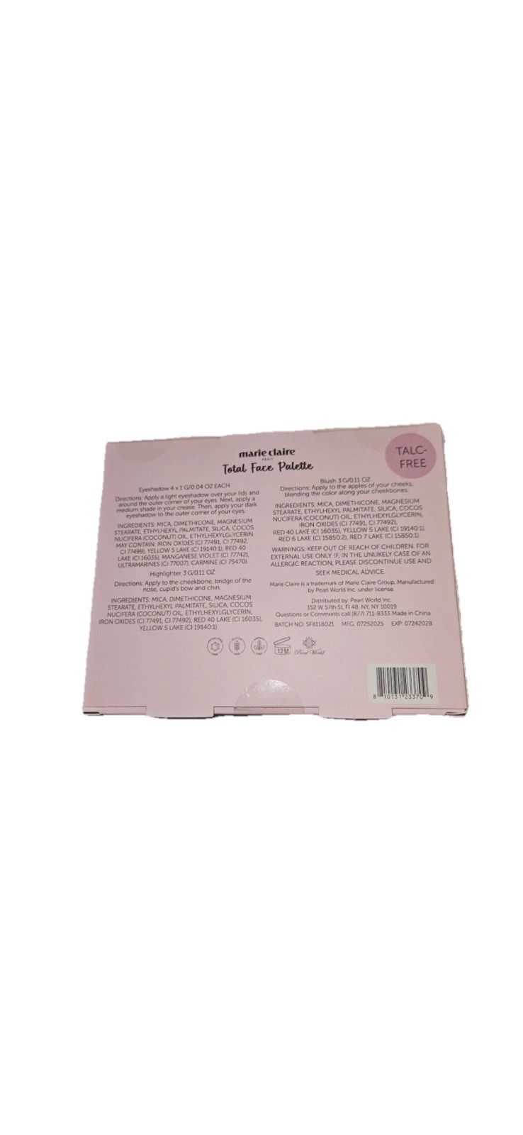 Marie Claire Natural Charm Total Face Palette BNIB Talc-free