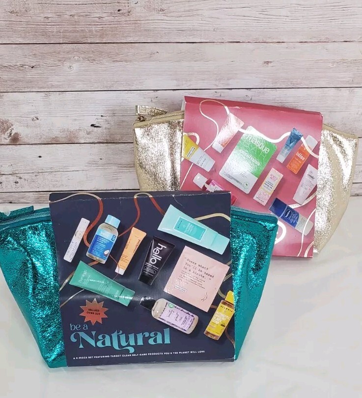 Lot Of 2 New Target Beauty Bags Your Best Glow And Be a Natural With Makeup Bag