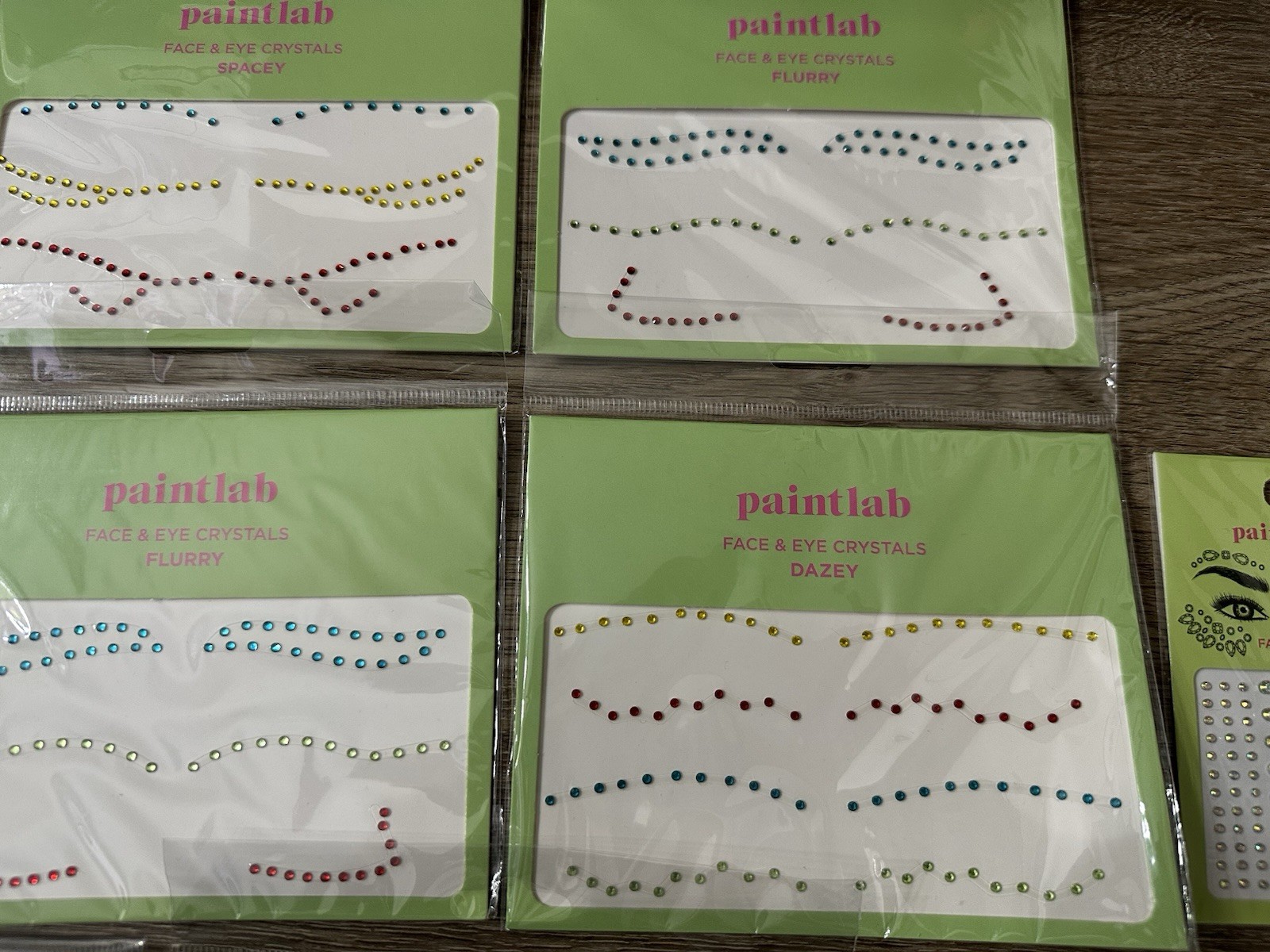 PaintLab Face & Eye Gems Self-Adhesive Makeup Crystal Rhinestones Lot Of 14 New