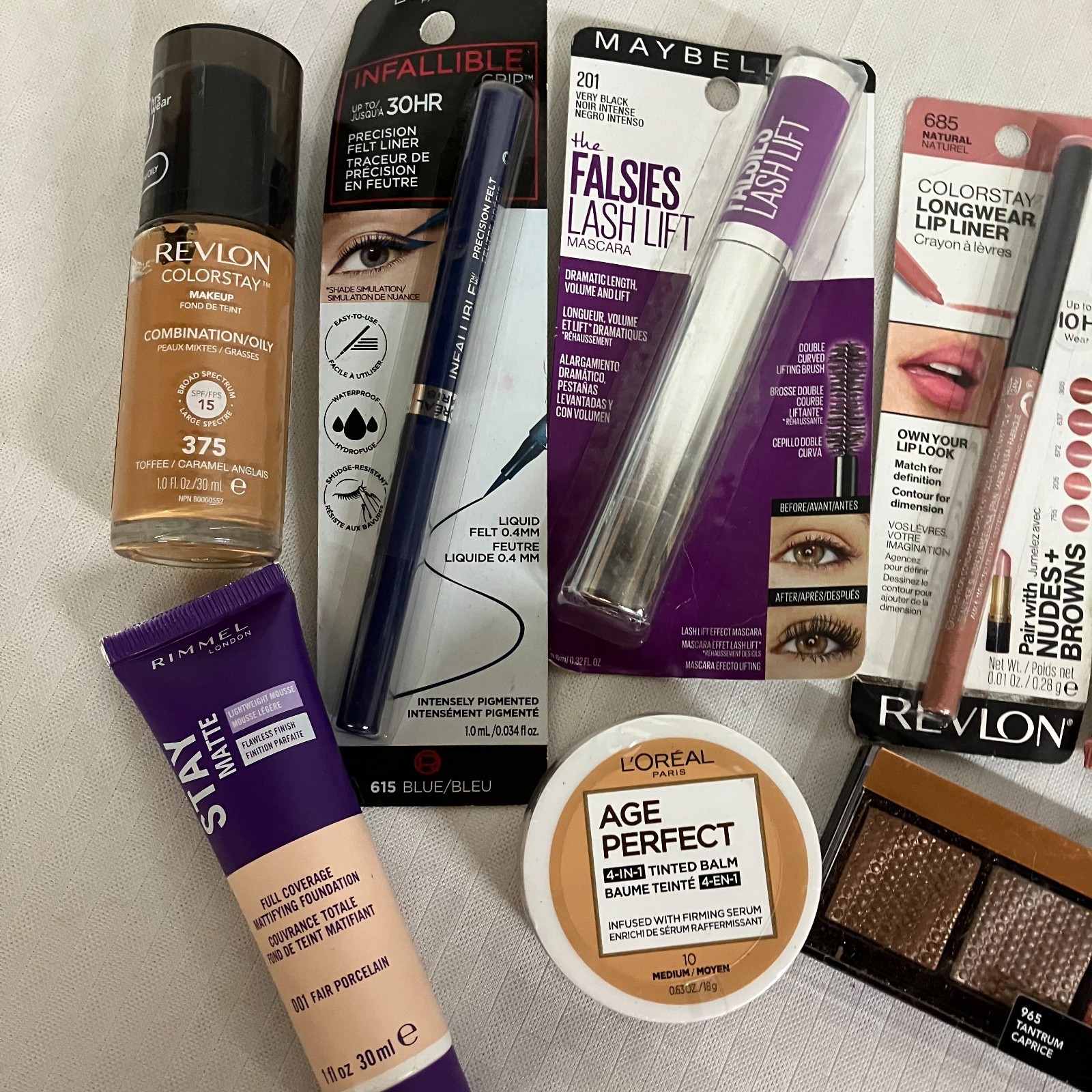 Revlon L’Oréal Maybelline Rimmel Full Face Set 10-Piece Makeup Kit New