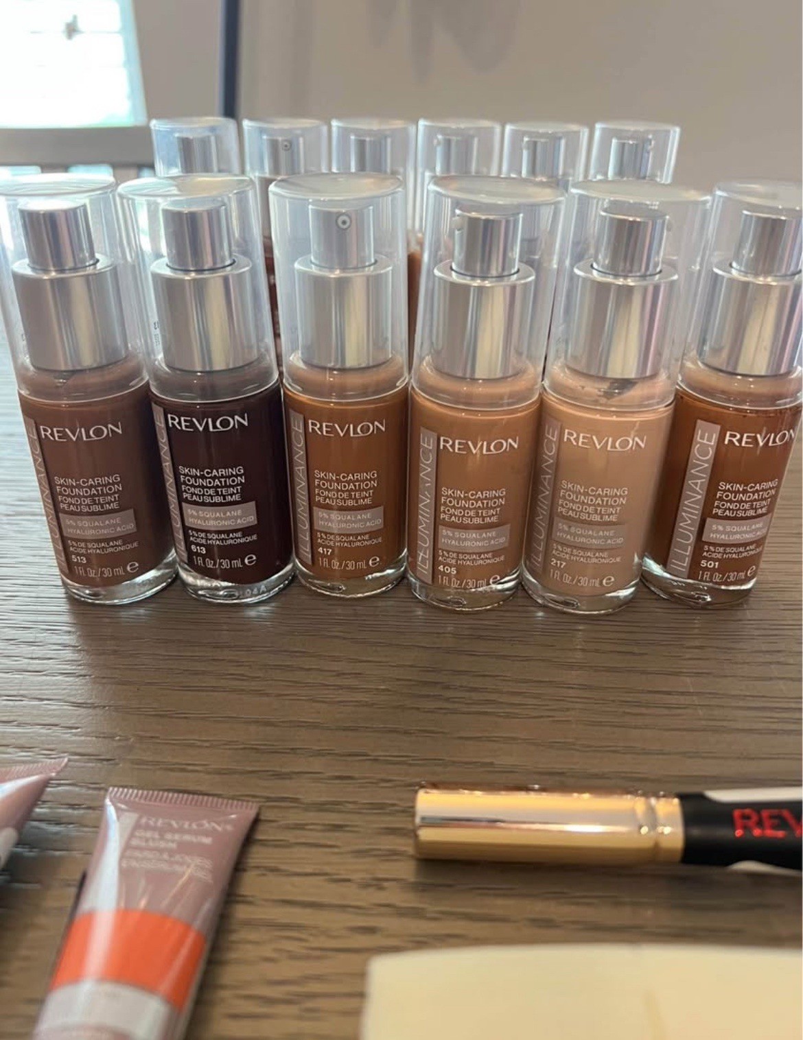 ✨ *NEW* Lot of 14 Revlon Illuminance Skin-Caring Foundation & Gel Serum Bundle