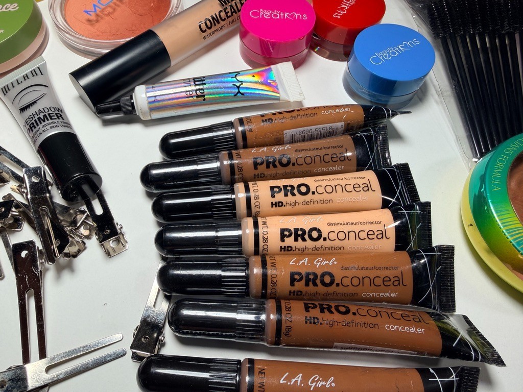 Large Makeup Bundle — Concealers, Blush, Bronzer, Applicators, Lashes + More