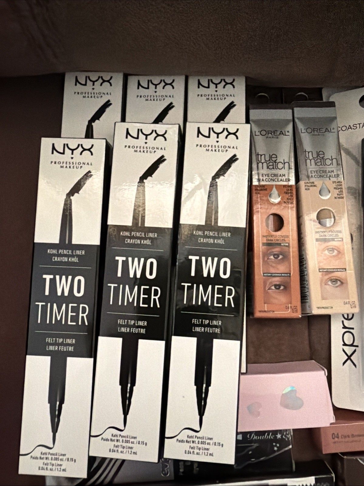 Lot of 45 Piece New Eye & Brow Makeup Products Eyeliner Mascara Maybelline NYX