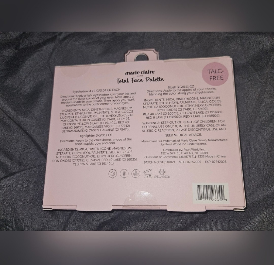Marie Claire Natural Charm Total Face Palette BNIB Talc-free
