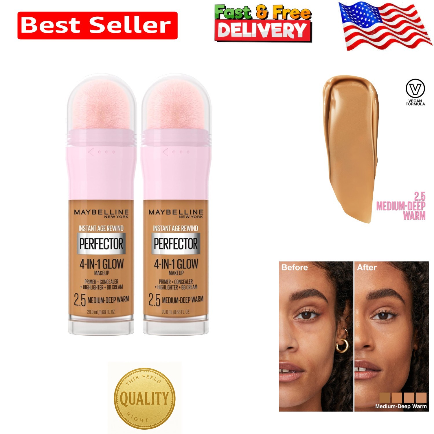 Illuminating 4-in-1 Glow Makeup: Primer, Concealer, Highlighter & BB Cream