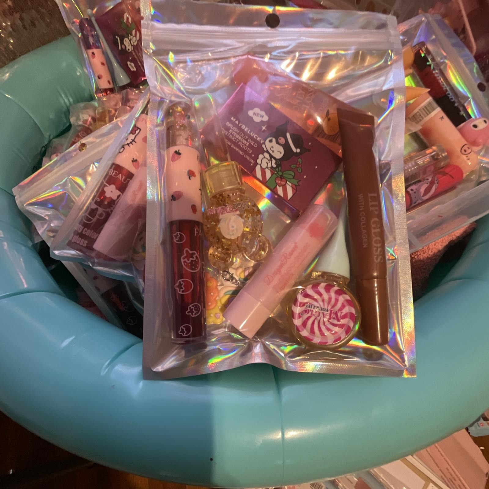 Assorted Travel Size Long Lasting Makeup Mixed Lot Lip Gloss Balm in Zip Bags