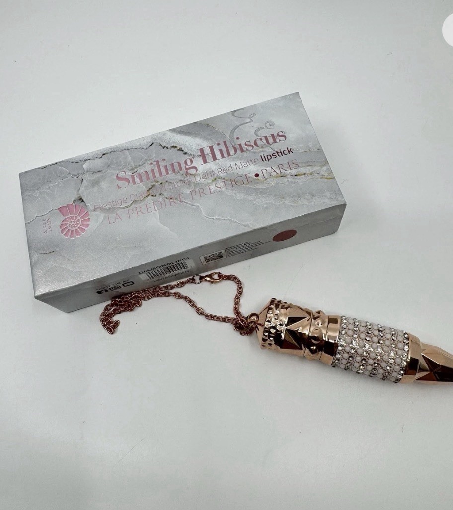 Smiling Hibiscus Prestige Diamond Stone Light Red Matte Lipstick NEW RARE FLAW