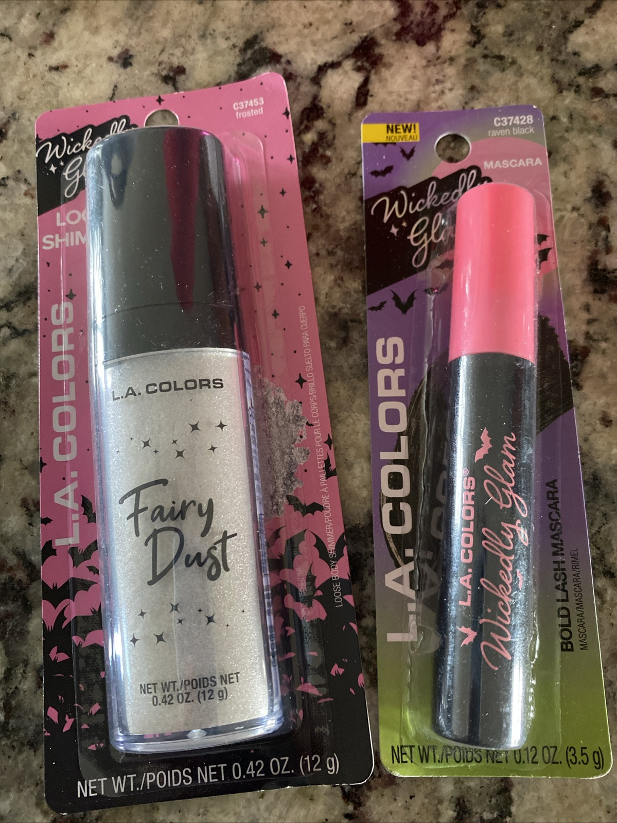 LA Colors Wickedly Glam Mascara And Loose Shimmer Powder Lot Of 2 Makeup Cosplay