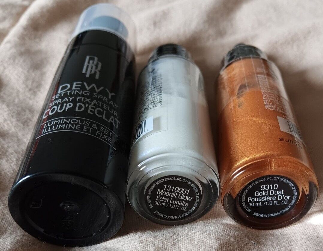Black Radiance Dewy Setting Spray Gold Dust Moonlit Glow Liquid Highlighter Lot