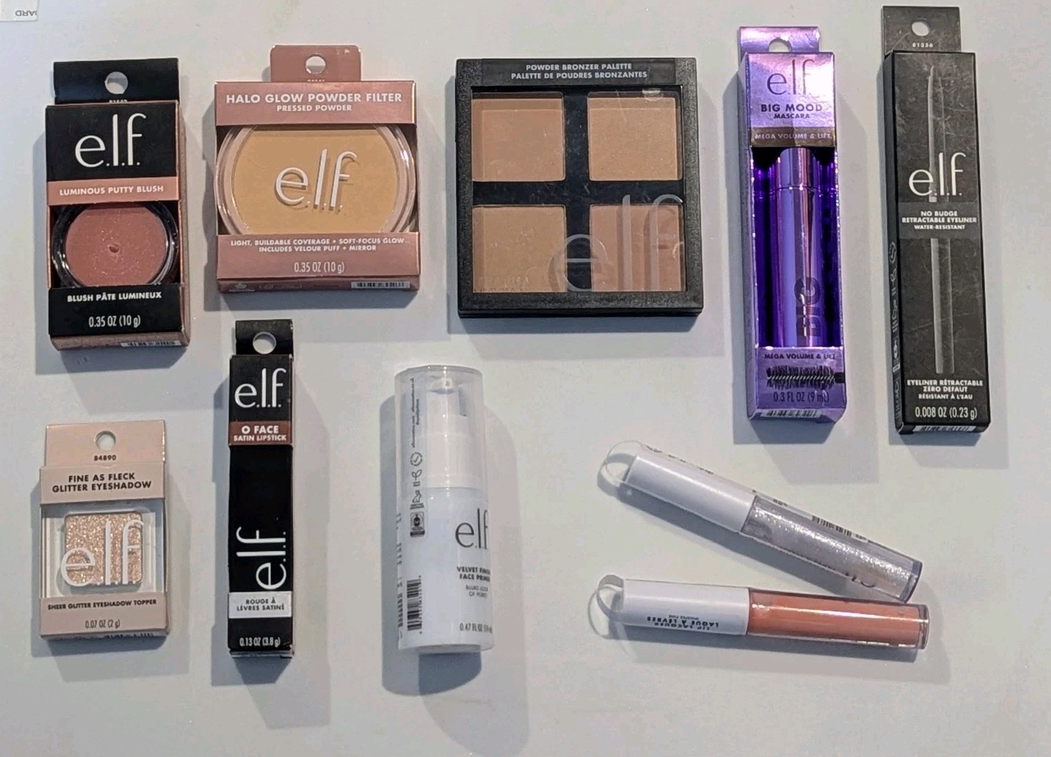 Elf Makeup Lot Of 10 Primer Bronzer Pallete Lip Gloss Eyeliner Mascara Powder