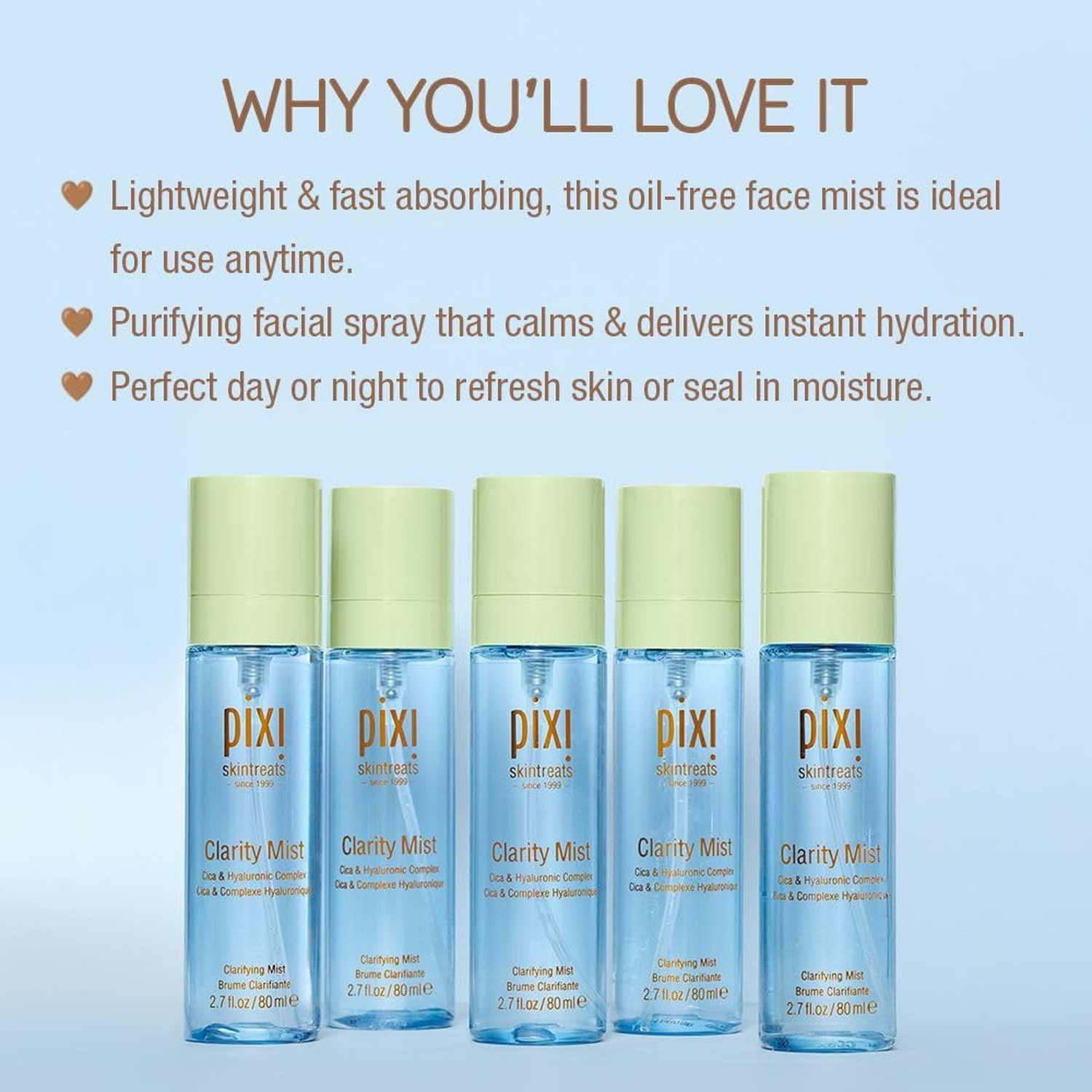 Pixi Beauty Clarity Mist | Cooling and Soothing | 80ml / 2.7 fl oz