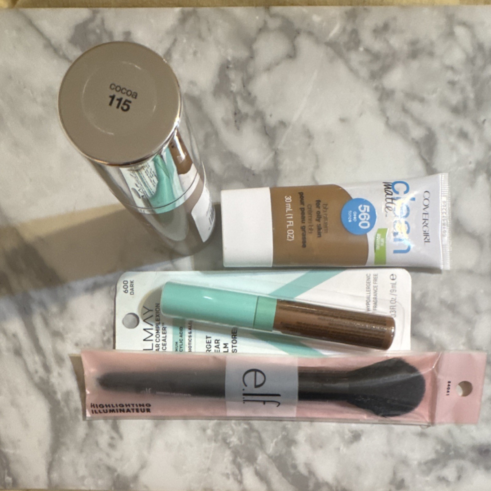 COVERGIRL, Neutrogena, e.l.f., Almay Makeup Lot Hydrating Tint, Concealer, Brush