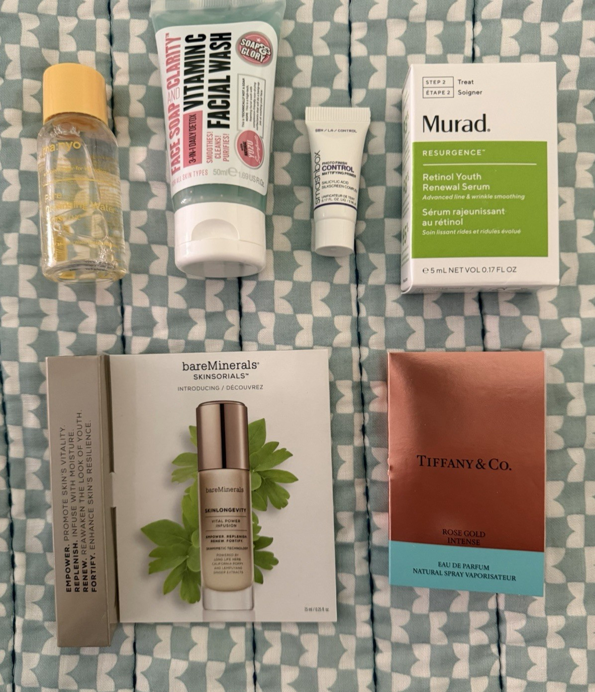 Mix Assorted Beauty Products Makeup Skincare Perfume Lot Mini Travel Sample +Bag