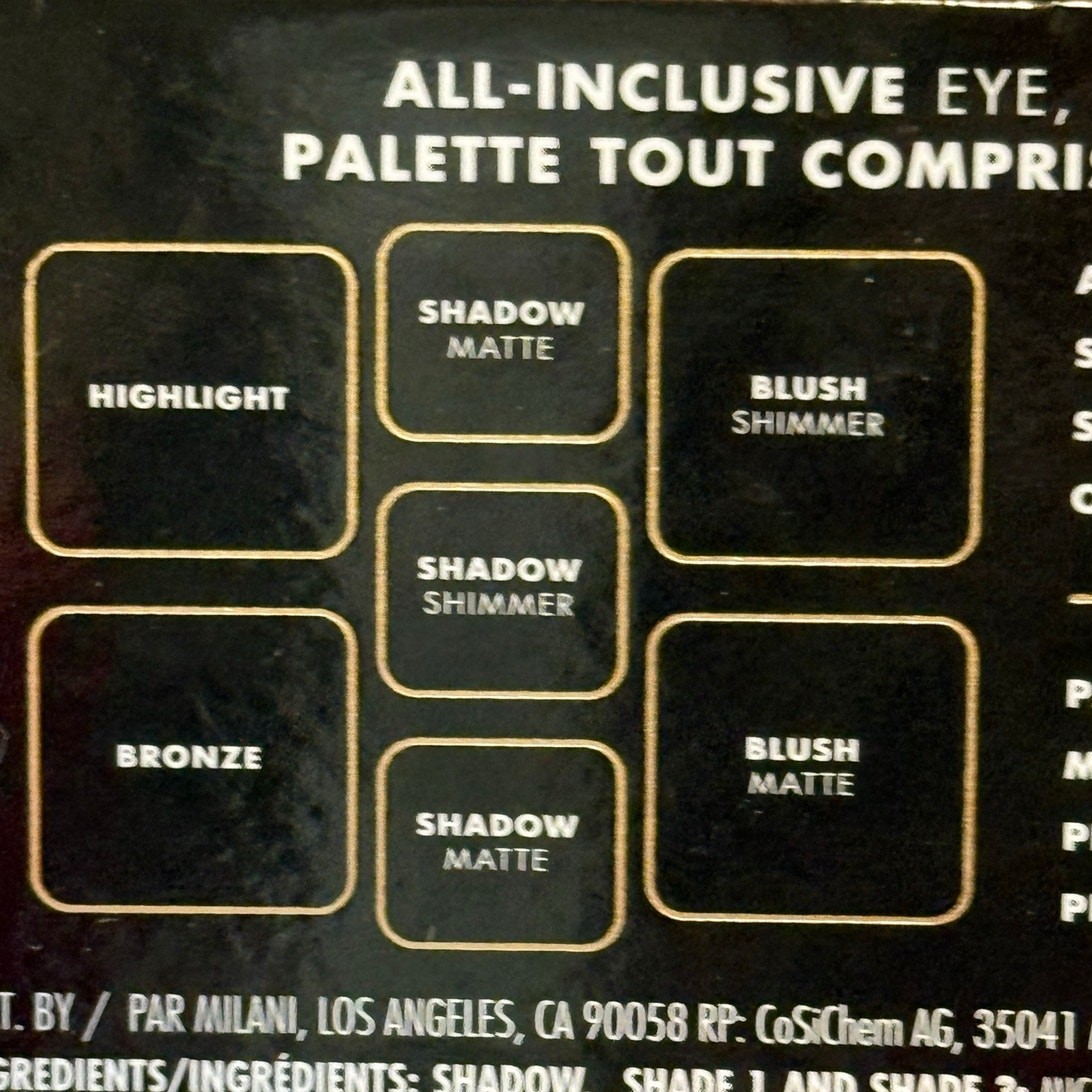 MILANI Volume 110 Light to Medium All Inclusive Eye, Cheek, & Face Palette -NEW