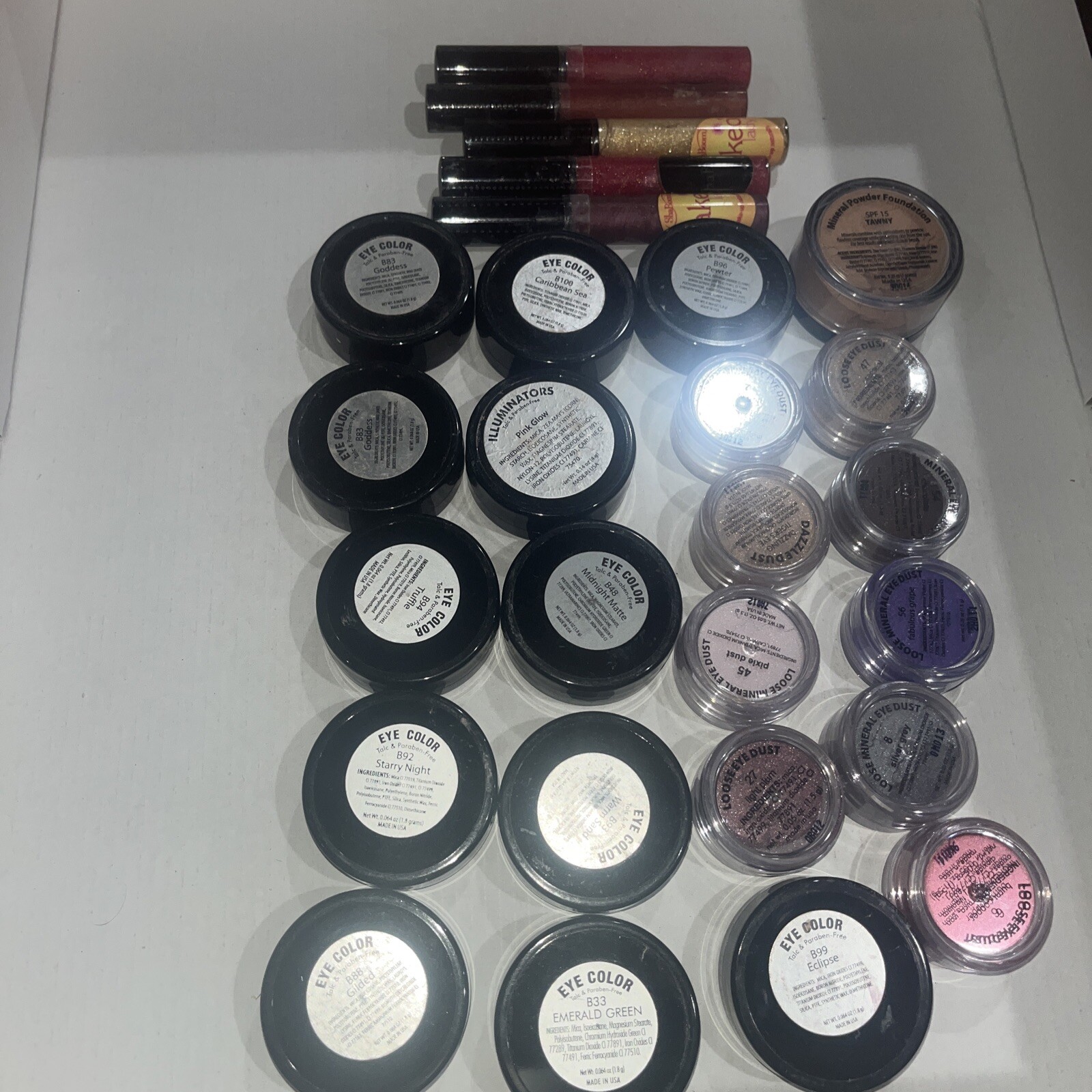 Naked lady shaboom makeup lot huge loose mineral powder lip gloss eye dust