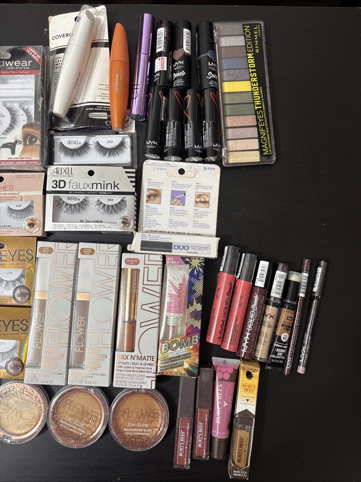 Mixed make up bundle creamy Revlon Maybelline LA Girl Rimmel Ardell NYX &70 pcs
