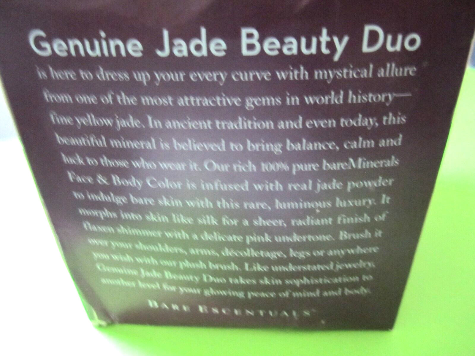 BAREMINERALS GENUINE JADE DUO FACE +BODY POWDER + RETRACTaBLE BRUSH NIBox wrinkl