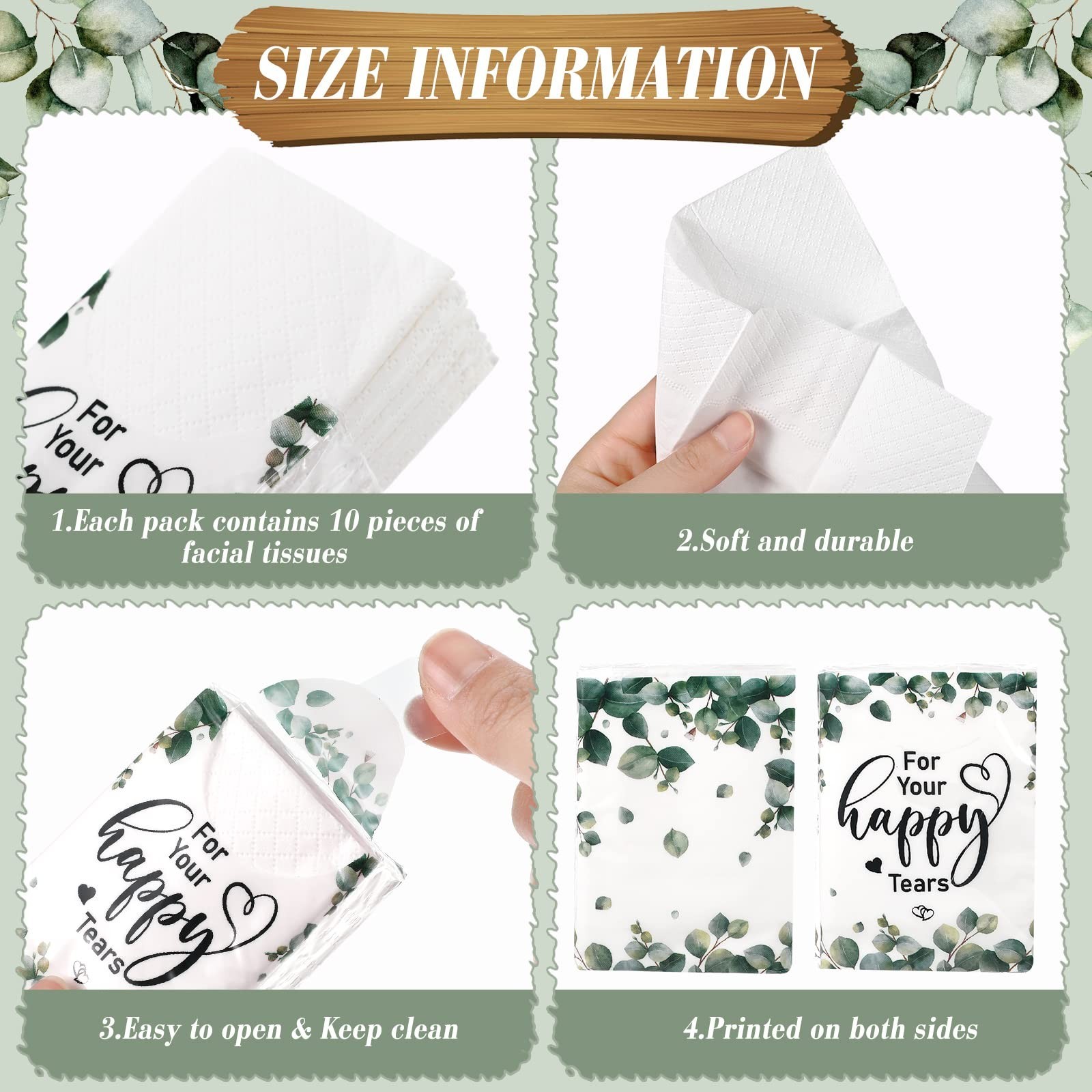 120 Pack Wedding Facial Tissues Items for Welcome Bags Pocket Tissues Mini Ti…