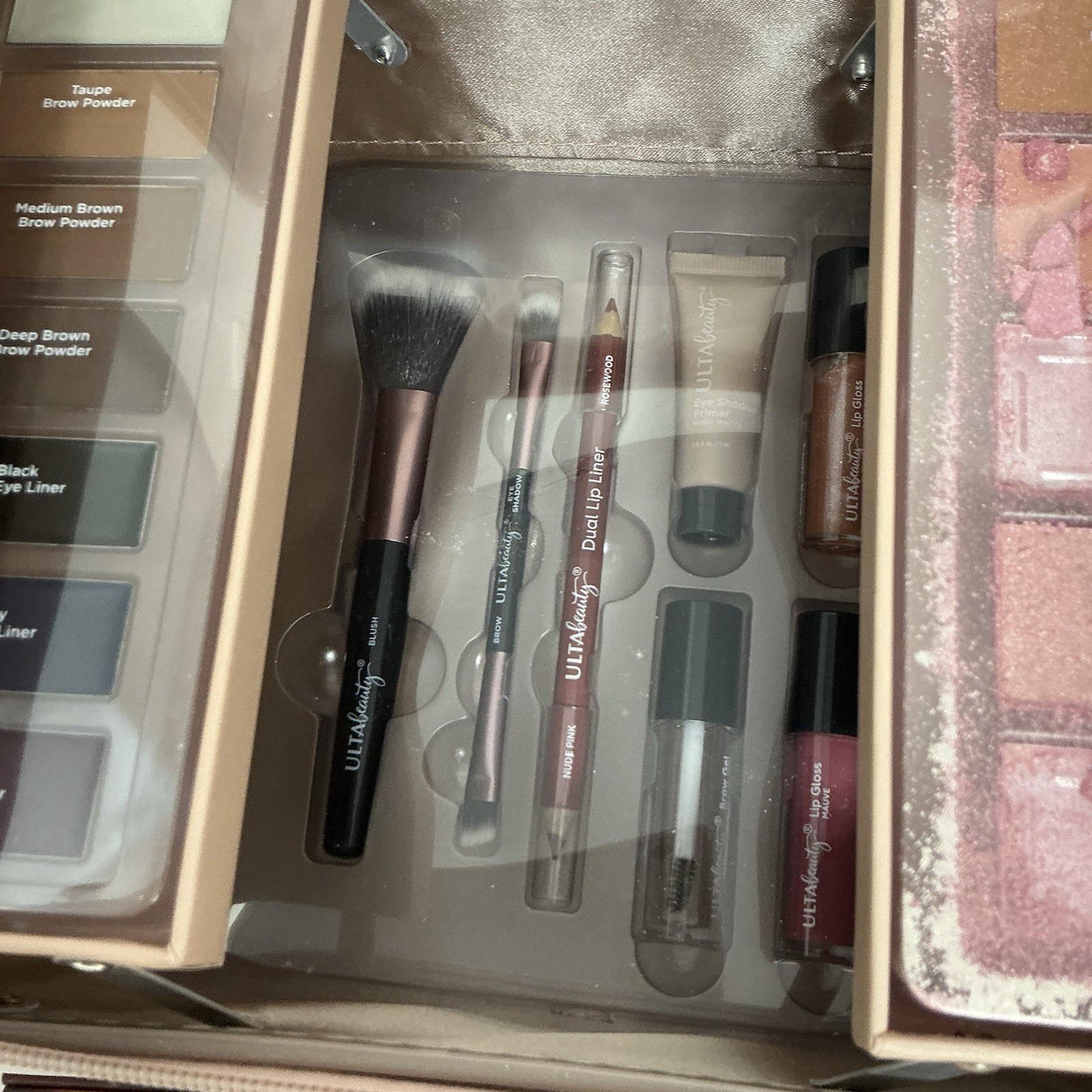 Premium Makeup Case Set Eyeshadow Palettes Kit Spray Jewelry Bundle