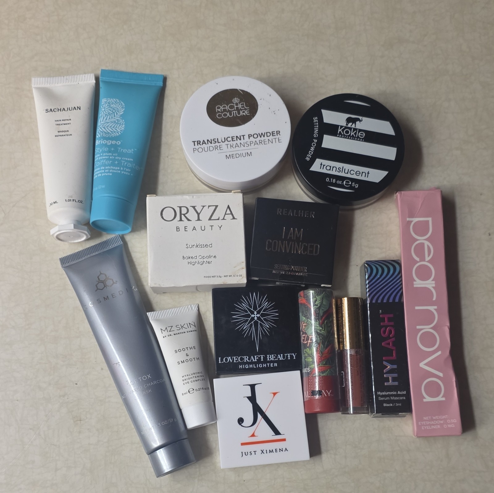 Assorted Travel/Sample Beauty Lot: Sachajuan, Briogeo, COSMEDIX, MZ Skin