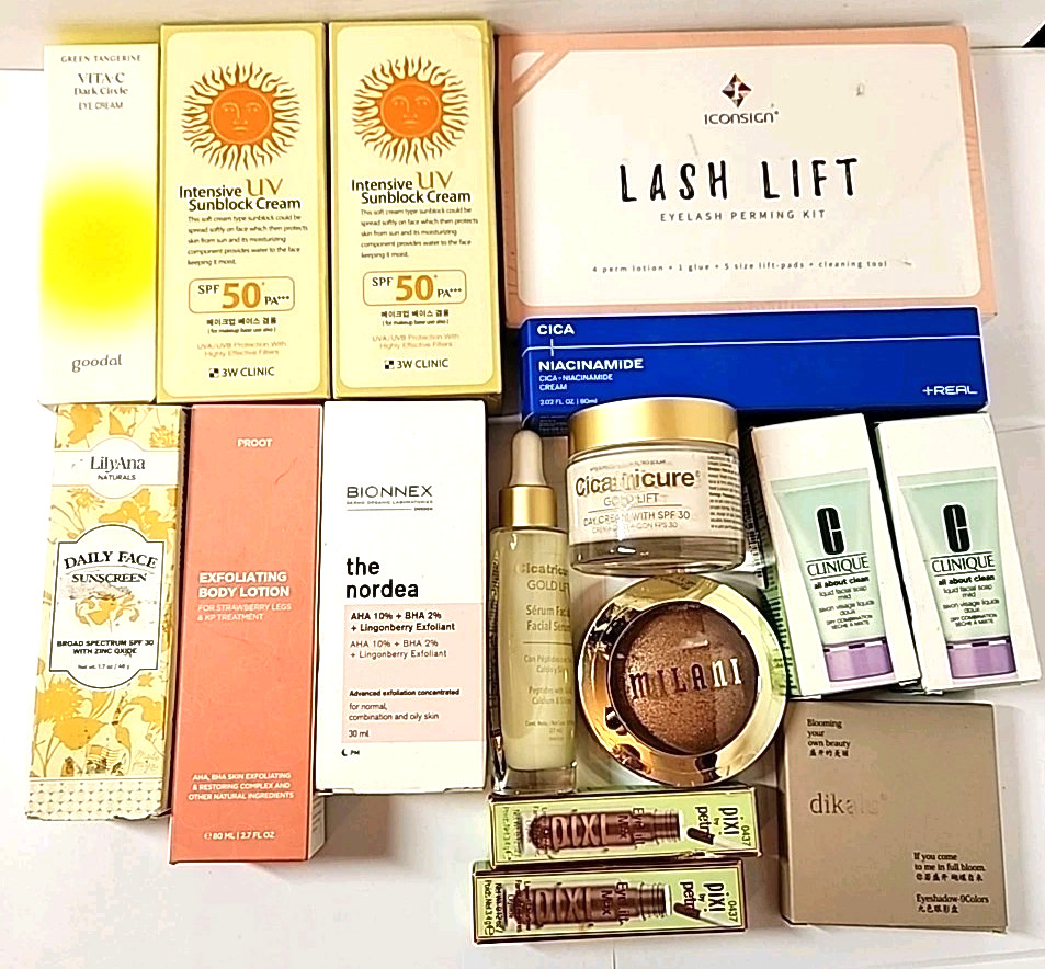 LOT OF 16 NEW Pieces Mixed Makeup Beauty & Korean Skincare Most Full-Size Items