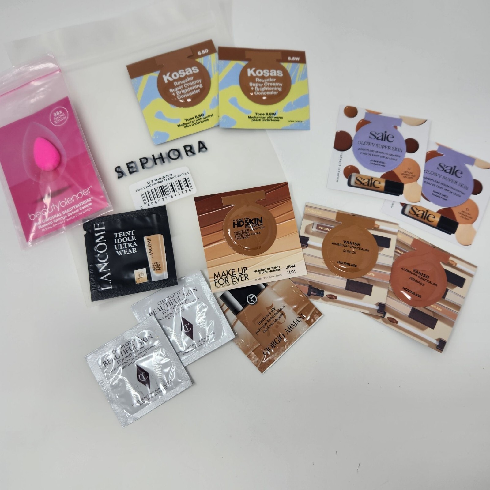 Sephora Samples Lot Makeup Sponge Deluxe Sample & Assorted Foundation Samples #D