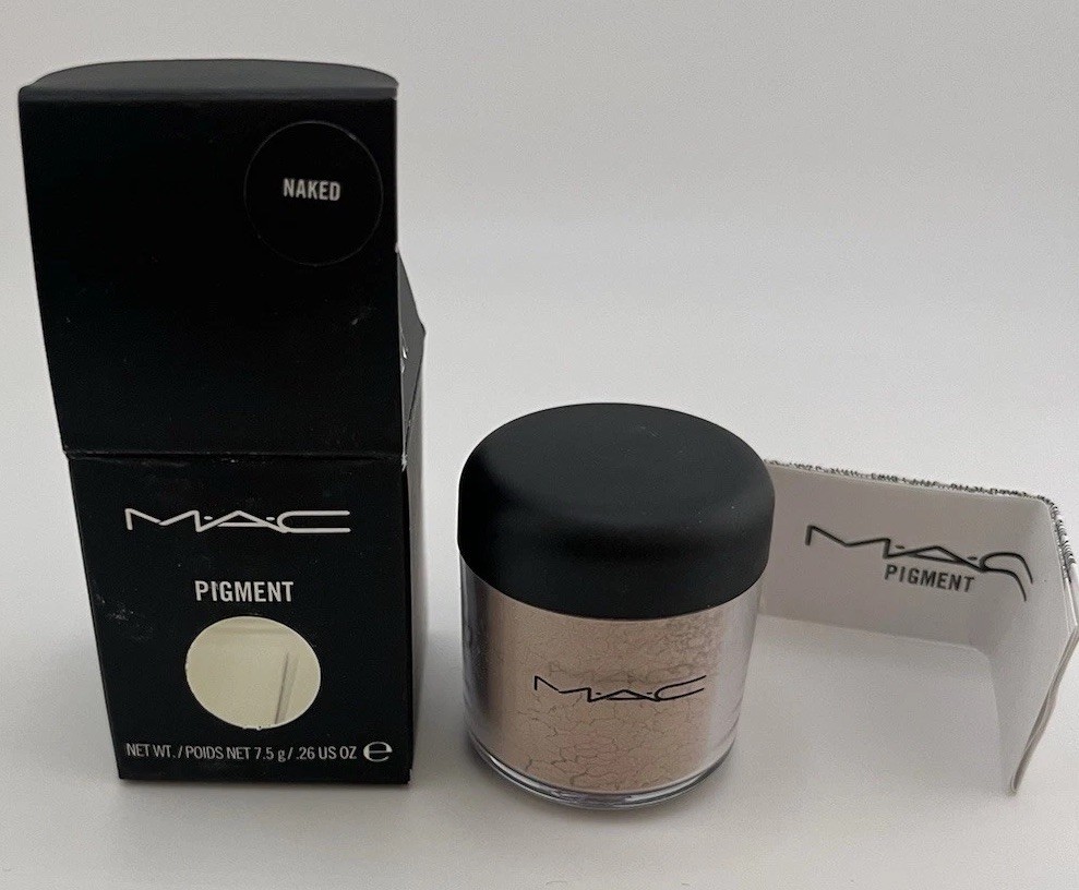 HTF-M·A·C Pigment-NAKED-Loose Pigment Jar + MIXING MEDIUM GEL. OG Pro formulas!