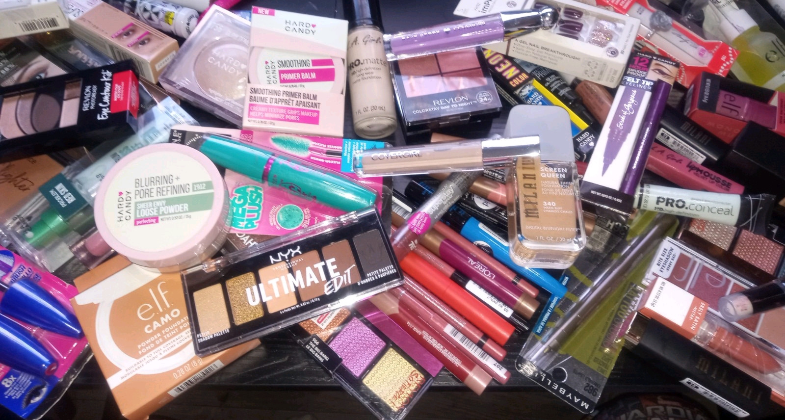 MYSTERY MAKEUP BOX – 3 FULL-SIZE SURPRISES! Covergirl ELF Almay NYX Amuse Etc