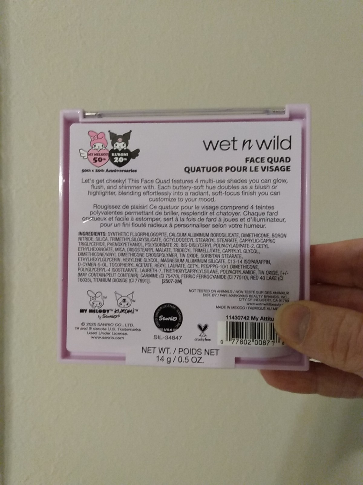 Sanrio Wet N Wild 20th Anniversary Kuromi Lot of 5 New mirror makeup