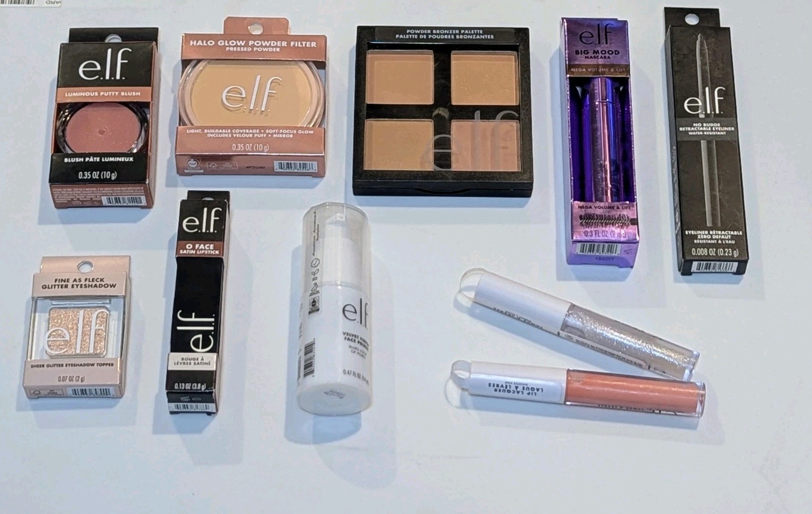 Elf Makeup Lot Of 10 Primer Bronzer Pallete Lip Gloss Eyeliner Mascara Powder