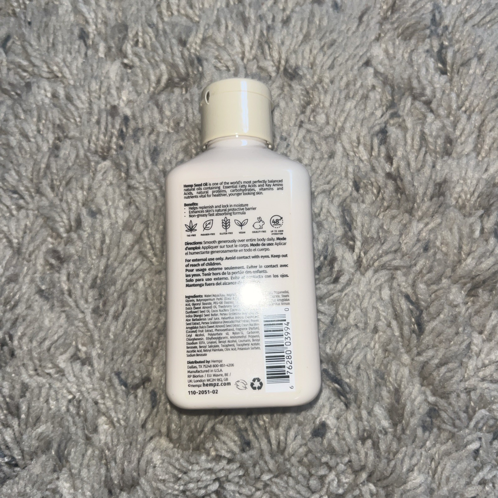Hempz Smoothing Herbal Body Moisturizer,Koa & Sweet Almond, 2.25 oz – Hydrating