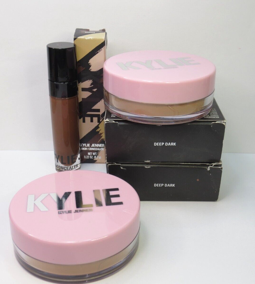 KYLIE COSMETICS MIX 3 PCS- SETTING POWDERS DEEP DARK & CONCEALER MOCHA